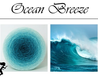 Ocean Breeze* gradient yarn, hand dyed, fingering weight - Merino Nylon