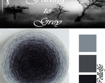 Fading to grey* Gradient yarn Merino hand dyed - fingering weight
