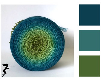 Blue Lagoon - handdyed gradient yarn, fingering weight, merino superwash