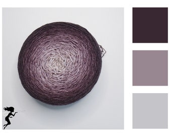 Aubergine - hand dyed gradient yarn, Merino DK