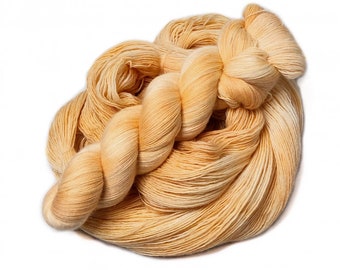 Sunny Peach - handdyed yarn, lace weight, merino single ply