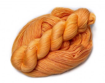 Blazing Orange - Hand Dyed Yarn, Merino Lace Weight