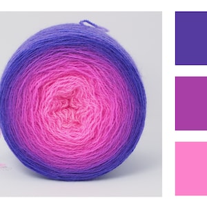 Ultraviolet neon - Hand Dyed Gradient Yarn, Merino Silk Lace Weight