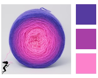 Ultraviolet neon - Hand Dyed Gradient Yarn, Merino Silk Lace Weight