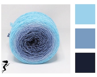 800m/100g Nautilus - Hand Dyed Gradient Yarn, Merino Silk Lace Weight