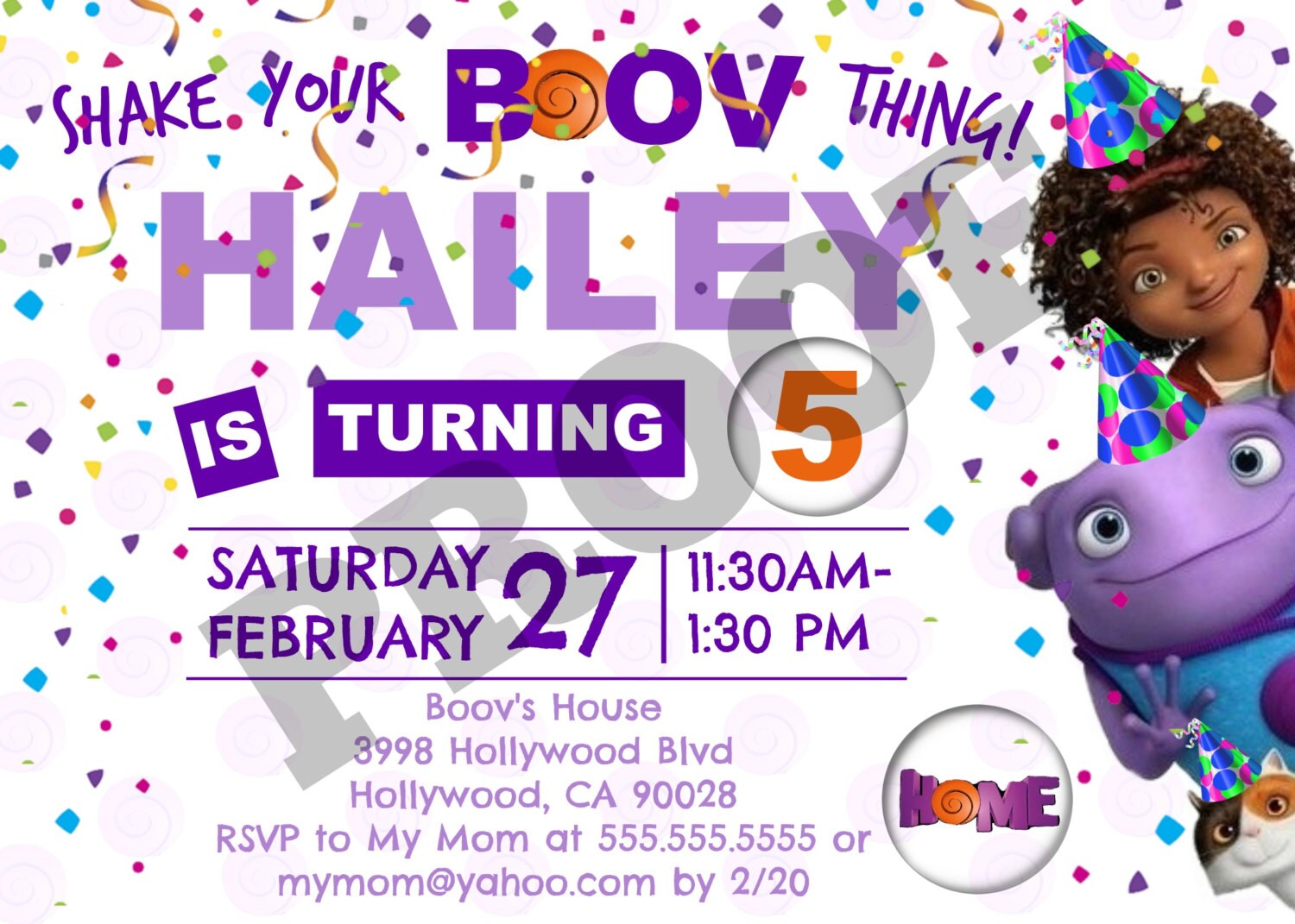 HOME Birthday Card Invitation Digital Download | Etsy