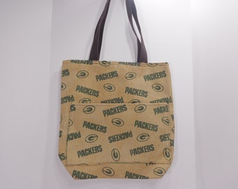 Totes unique designed totes are large and are handmade, has many pockets, stylish, great gift ideal, Green Bay Packers, Butterflies designs.