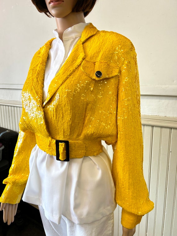 Sequin cropped jacket - image 3