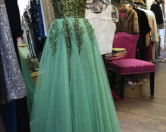 1950's Emma Domb Sequin Formal Dress
