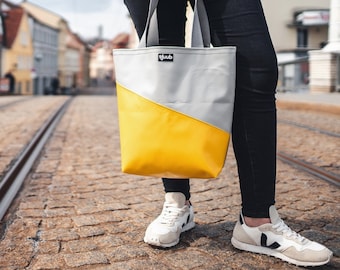 Shopping bag made of truck tarpaulin // market bag // shopping basket