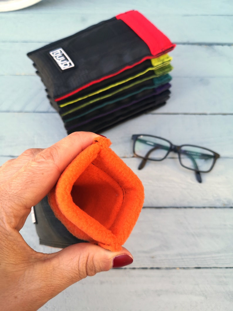 Estuche para gafas de tubo de bicicleta negro con cierre a presión regalo para ciclistas de carreras Orange