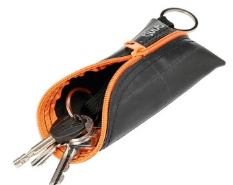 Key wallet - Black key wallet case - handmade of recycled bicycle inner tubes