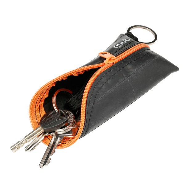 Key wallet - Black key wallet case - handmade of recycled bicycle inner tubes