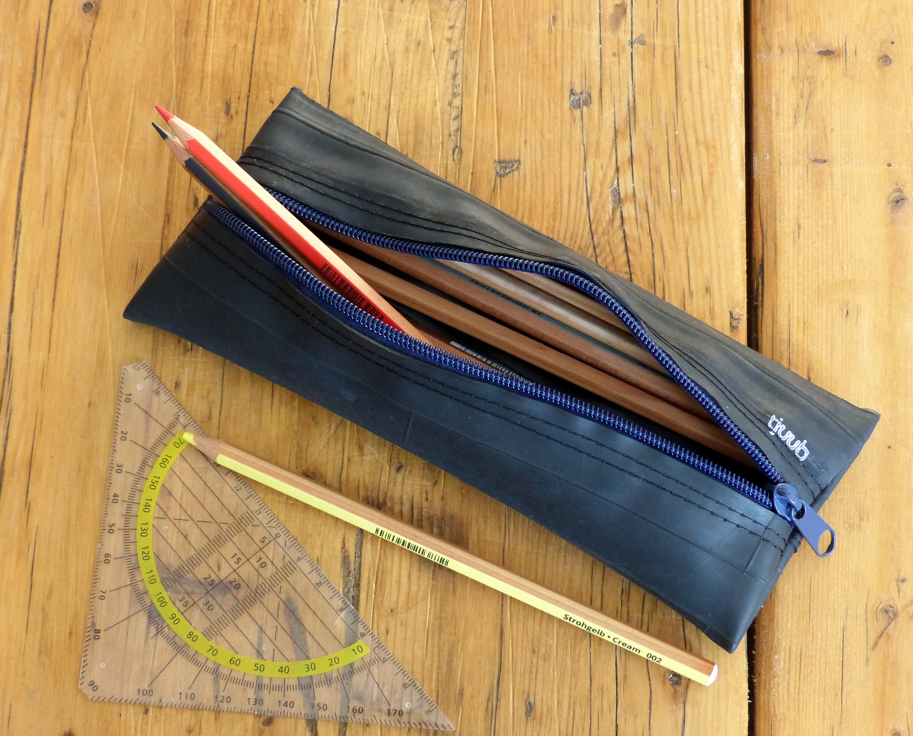 Pencil Pouch Black Pencil Pouch Mens Pencil Pouch Sustainable Pouch FED2 