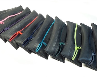 Pencil case made from bicycle inner tube (pen case, pencil pouch, makeup bag, upcycling pouch)