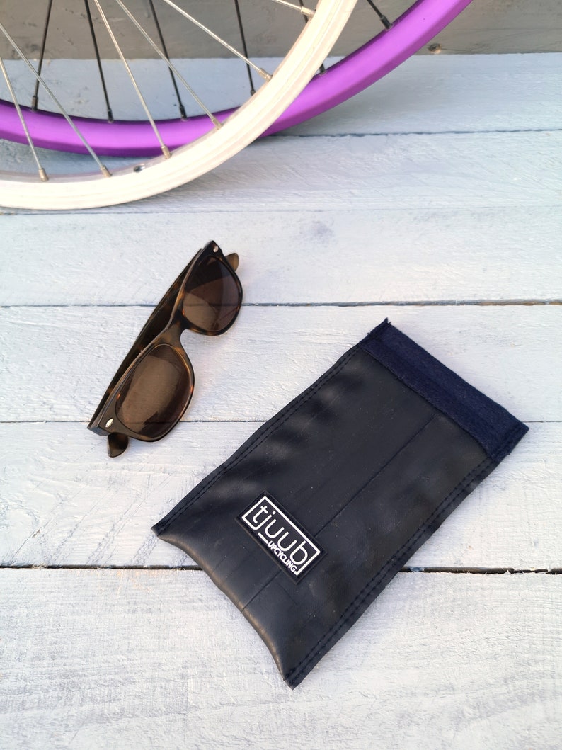 Estuche para gafas de tubo de bicicleta negro con cierre a presión regalo para ciclistas de carreras Dunkelblau