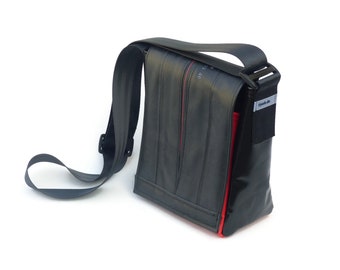 Bolsa de cámara de bicicleta - pequeña bandolera con lona para camión, cámara de bicicleta y cinturón de seguridad (bolsa de reciclaje) Bikebag HS