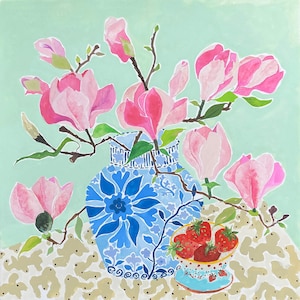 Magnolia's wenskaart. 'Aardbeien voor thee'