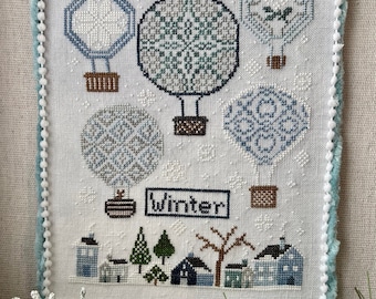 Carolyn's Balloons - Winter Digital Cross Stitch Pattern PDF - Instant Download