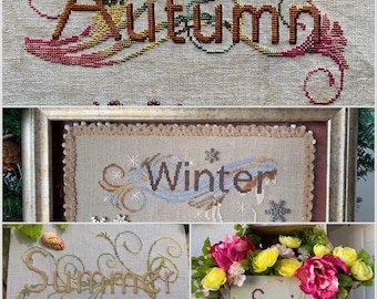 Bundle - Seasonal Flourishes Digital Cross Stitch Pattern - PDF Instant Download