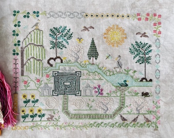 Meditation Garden PDF Cross Stitch Pattern