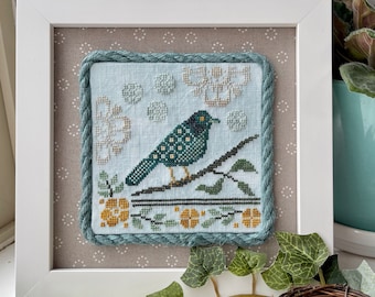 Tranquility - Bird Series - Turquoise - Digital Cross Stitch Pattern PDF
