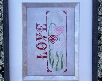 Hearts Grow with Love Digital Cross Stitch Pattern - PDF - Instant download
