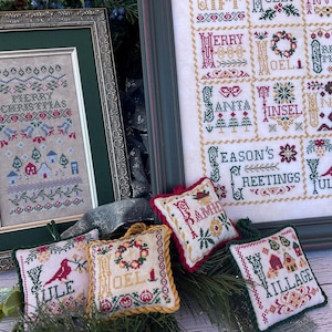 Vintage ABCs of Christmas Book Digital Cross Stitch Pattern Book - PDF - Instant Download