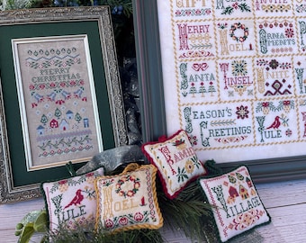 Vintage ABCs of Christmas Book Digital Cross Stitch Pattern Book - PDF - Instant Download