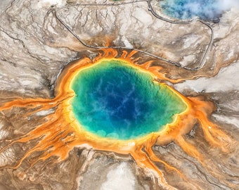 Yellowstone's Grand Prismatic Full Coverage Cross Stitch Design Digital PDF Download