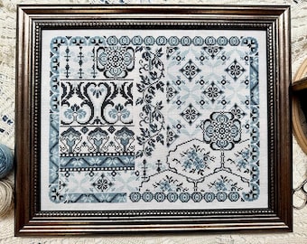 Blue Velvet Digital Cross Stitch Pattern PDF - Instant Download