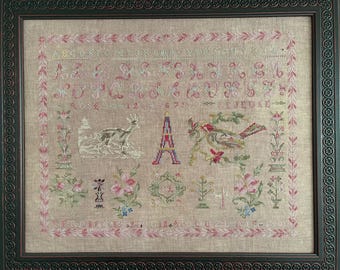 Rose LeJeune 1900 French Antique Sampler Reproduction Digital Cross Stitch Pattern PDF - Instant Download