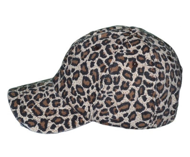 Leopard Adjustable Distressed Baseball Hat