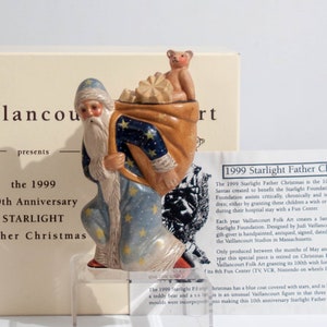 Vaillancourt Santa, Chalkware Santa, Vintage Santa, Hand Painted Chalkware, Christmas Santa, 10th Anniversary Starlight Santa, Collectible
