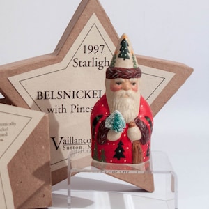 Vaillancourt Santa, Chalkware Santa, Vintage Santa, Hand Painted Chalkware, Christmas Santa, 1991 Starlight Santa, Figurine Collectible