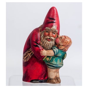 Vaillancourt Santa, Chalkware Santa, Vintage Santa, Hand Painted Chalkware, Christmas Santa, 1992 Starlight Santa, Figurine Collectible