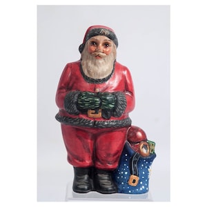 Vaillancourt Santa, Chalkware Santa, Vintage Santa, Hand Painted Chalkware, Christmas Santa, 1988 Santa, Figurine Collectible