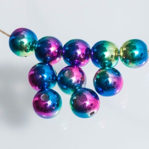Round Rainbow Acrylic Beads -20 Beads, Rainbow Beads, Round Beads, 8mm Beads, Acrylic Beads, Bead Destash