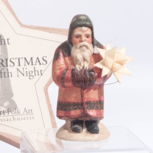 Vaillancourt Santa, Chalkware Santa, Vintage Santa, Hand Painted Chalkware, Christmas Santa, 1998 Starlight Santa, Figurine Collectible