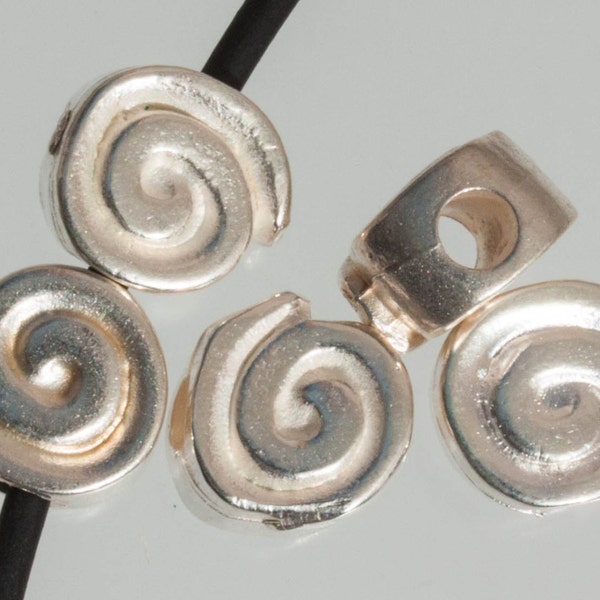Plated Mykonos Greek Spiral Beads-Metalized Beads-5-24K Gold Plated Beads, Fine Silver Plated Beads, Copper Plated Beads, Metal Beads