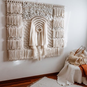 Macrame Wall Hanging / Moody Fiber Art / Macrame Wall Art / Tapestry / Wall Art / Ranran Design image 2