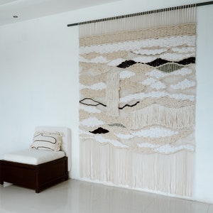 Contemporary Textured Natural Macrame Wall Hanging Woven Wall Art Fiber Art Textile Art image 2