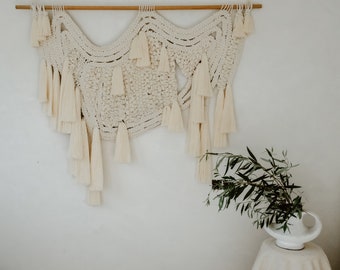 Organic Natural Cotton deluxe  Macrame Fiber Art wallhanging