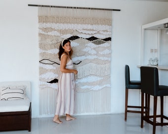 Contemporary Textured Natural Macrame Wall Hanging - Woven Wall Art - Fiber Art - Textile Art