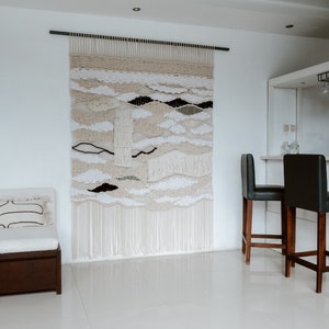 Contemporary Textured Natural Macrame Wall Hanging Woven Wall Art Fiber Art Textile Art image 5