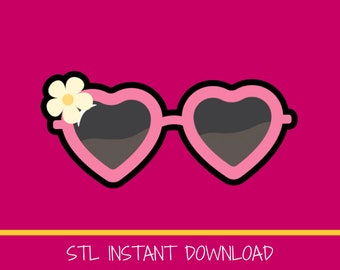 Sunglasses with Flower Cookie Cutter STL file