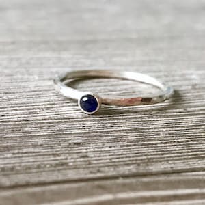 Sapphire ring, engagement ring, promise ring, september birthstone ring, sapphire stacking ring, minimalist ring, alternative proposal ring image 1