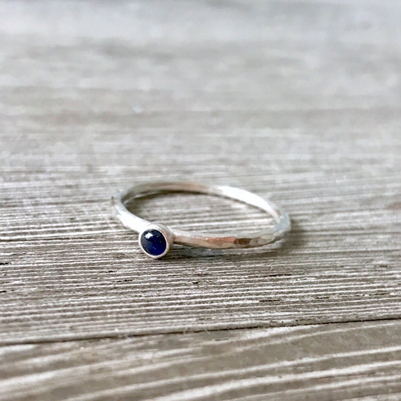 Sapphire ring, engagement ring, promise ring, september birthstone ring, sapphire stacking ring, minimalist ring, alternative proposal ring image 2
