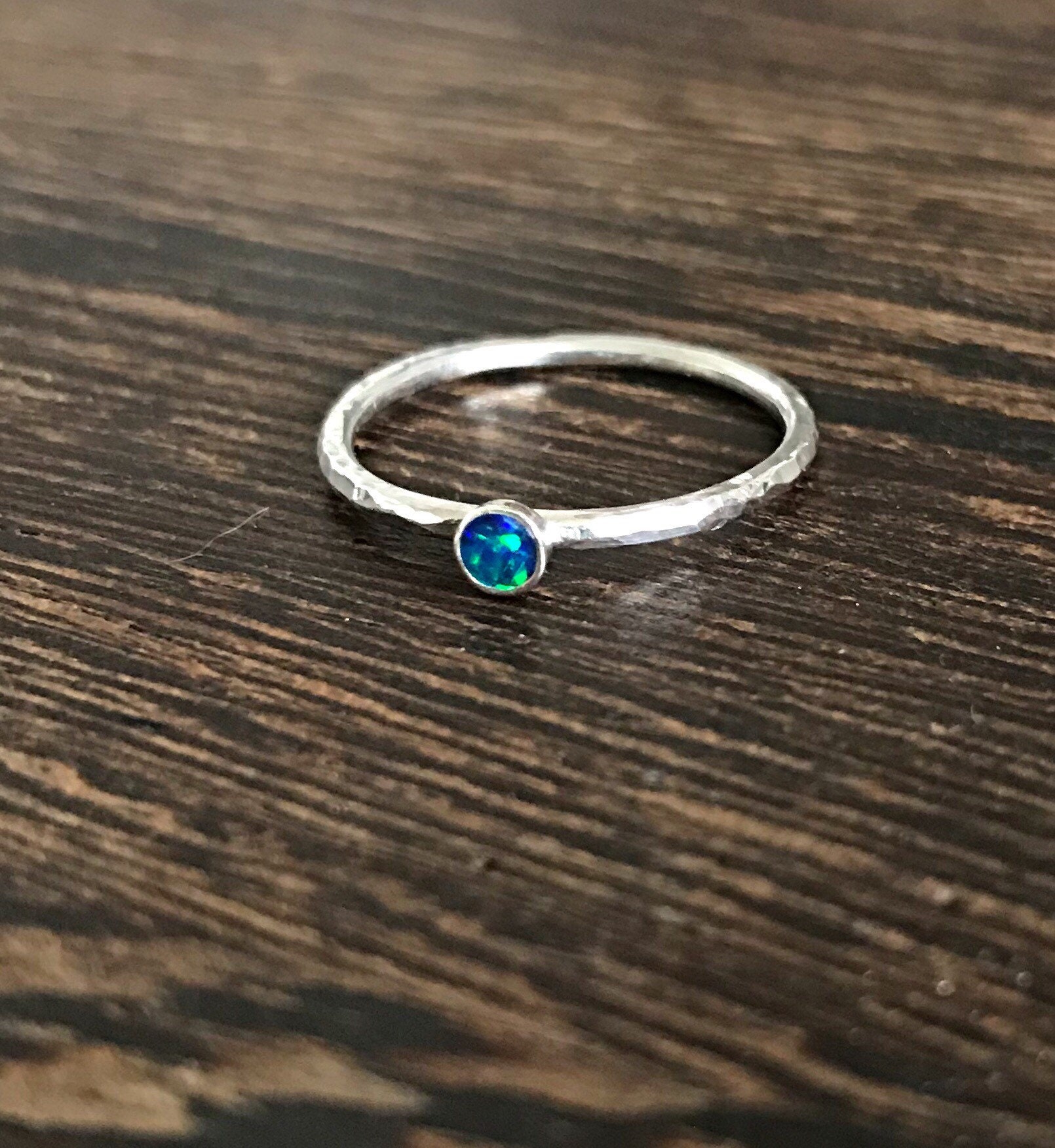 Opal Ring Blue Opal Ring Australian Opal Ring Blue Stone |