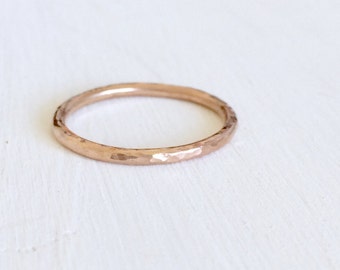 Ethical rose gold ring, 9ct rose gold stacking ring, solid rose gold fine band, rose gold stacker, thin rose gold ring, recycled gold ring